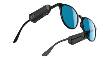 JLab Audio open-ear speakers clip-on to any glasses