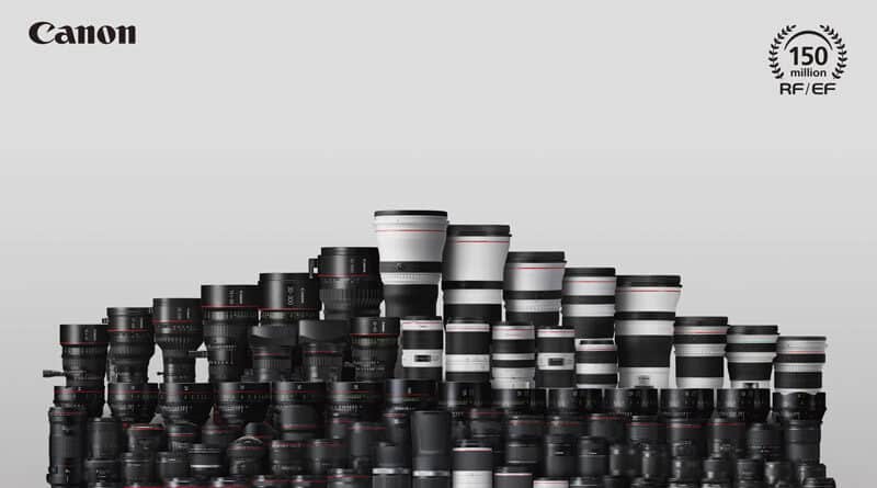 Canon proudly announce made RF EF lens exceed 150 million unit