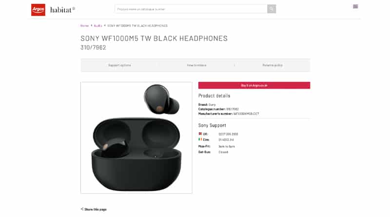 Sony WF-1000XM5 leaked UK retailer confirms design before official release