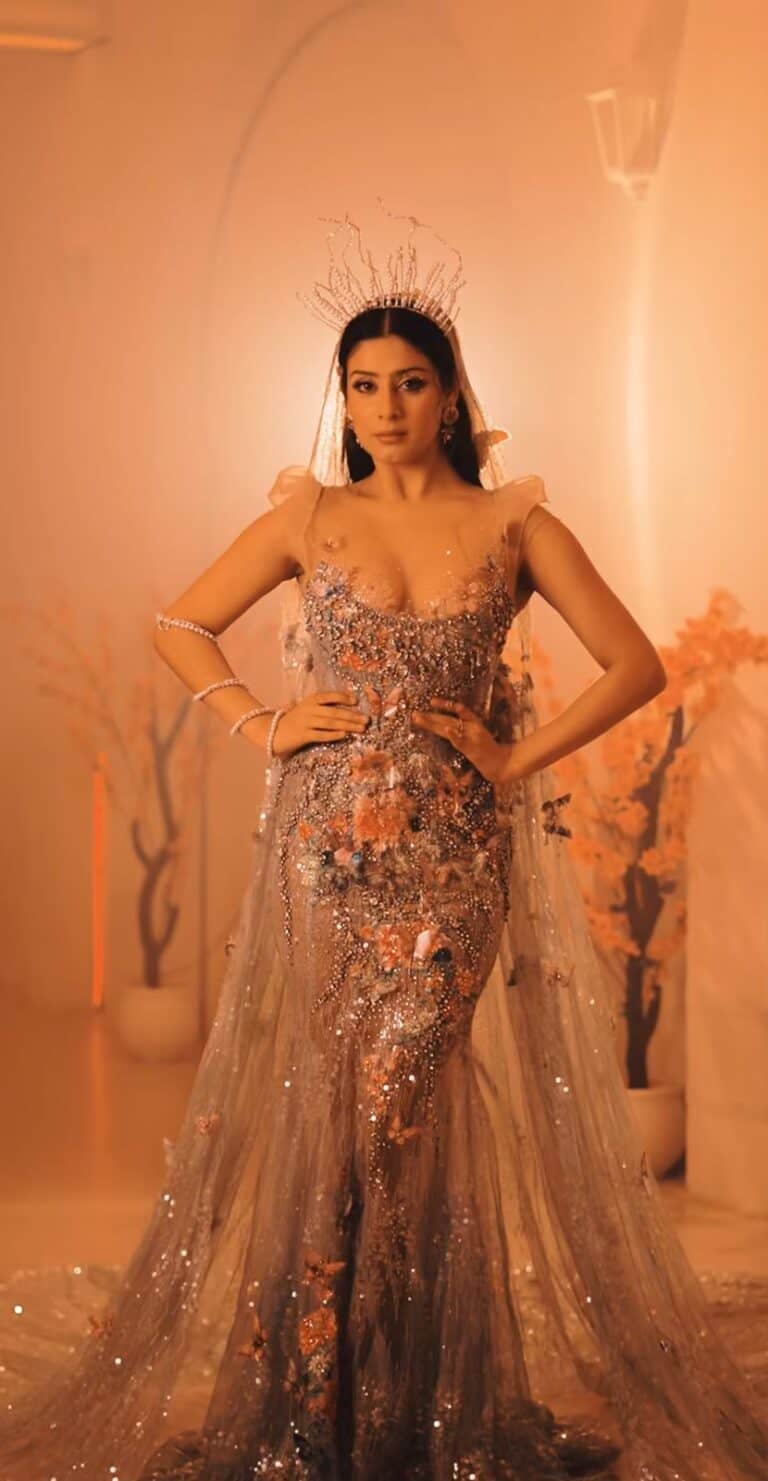 Isha Malviya Astounds in a Glamorous Golden Gown, Leaving Jacqueline Fernandez and Fans in Awe