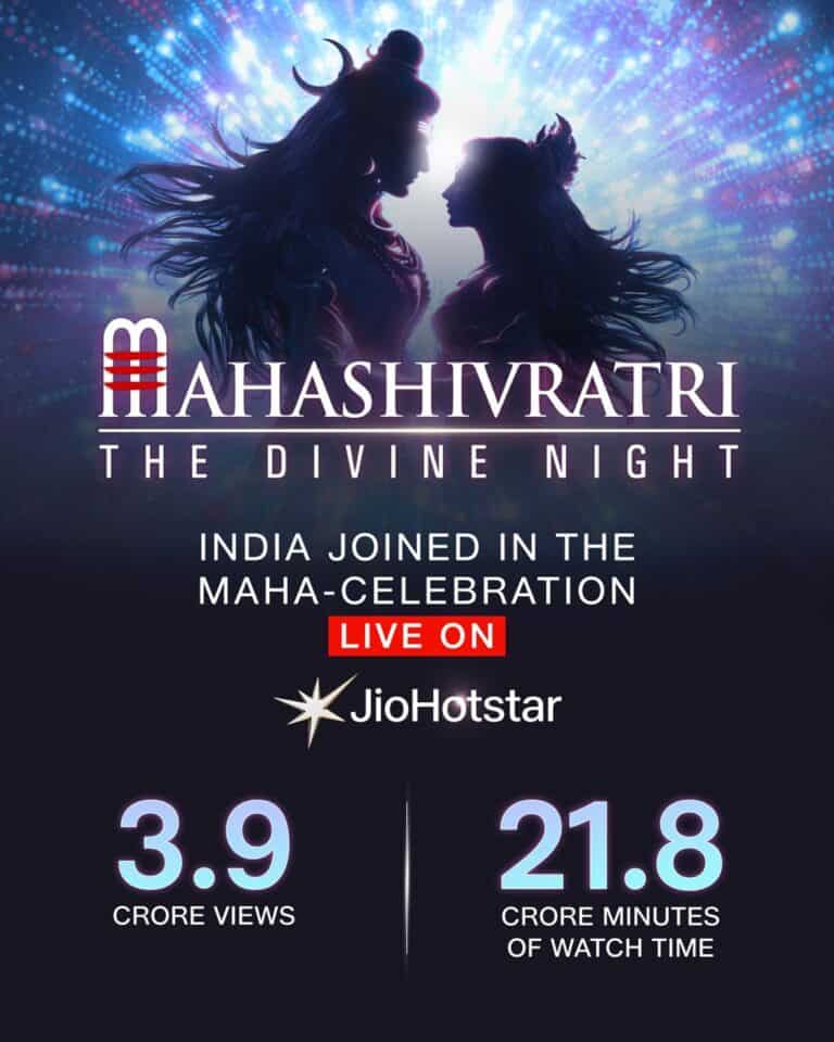 Mahashivratri: The Divine Night Livestream on JioHotstar Garners Over 39 Million Views.
