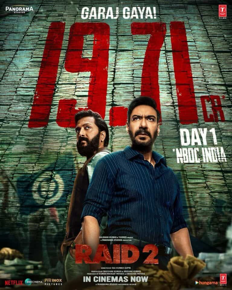 Ajay Devgn and Riteish Deshmukh’s Raid 2 Roars at Box Office with ₹19.71 Crore Day 1 Collection.