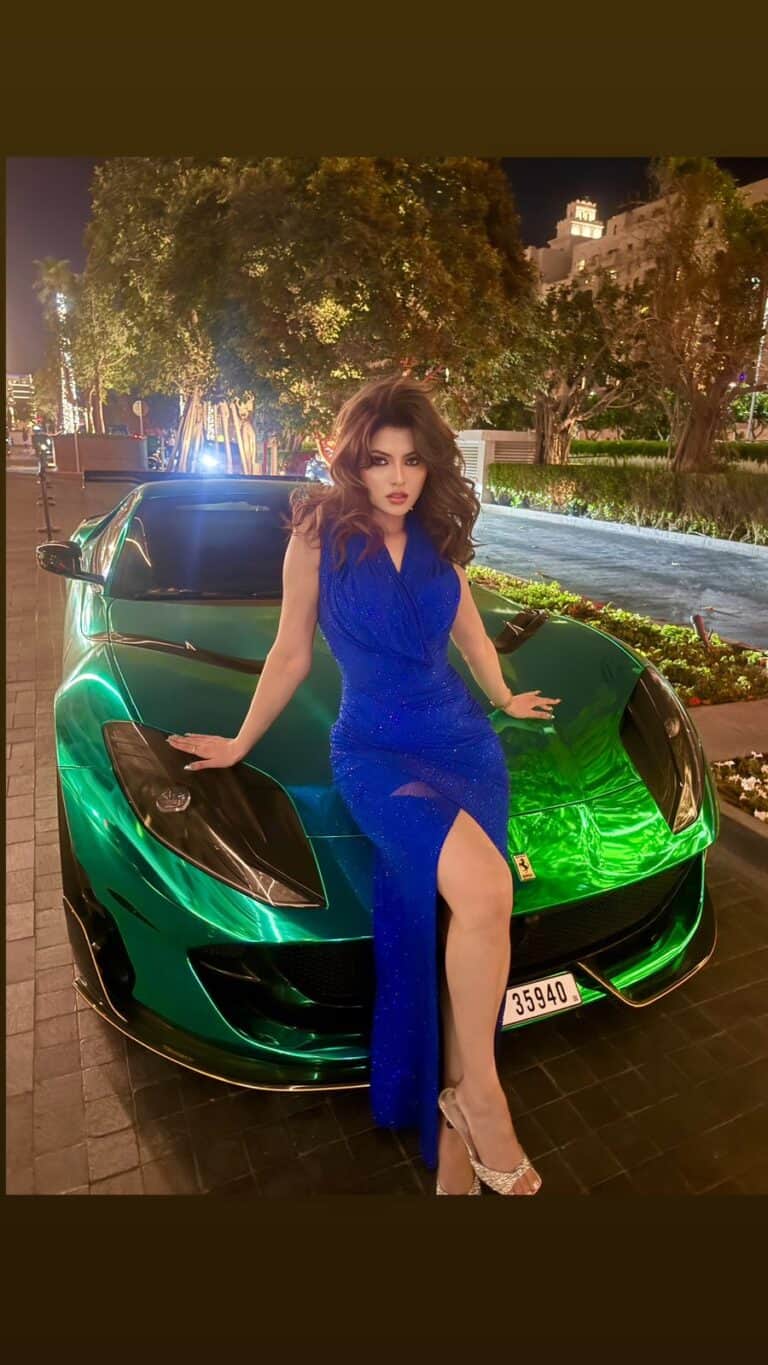Urvashi Rautela Shows Off ₹6.60 Crore Ferrari 812 GTS Mansory After Two Blockbuster Hits in 2025.