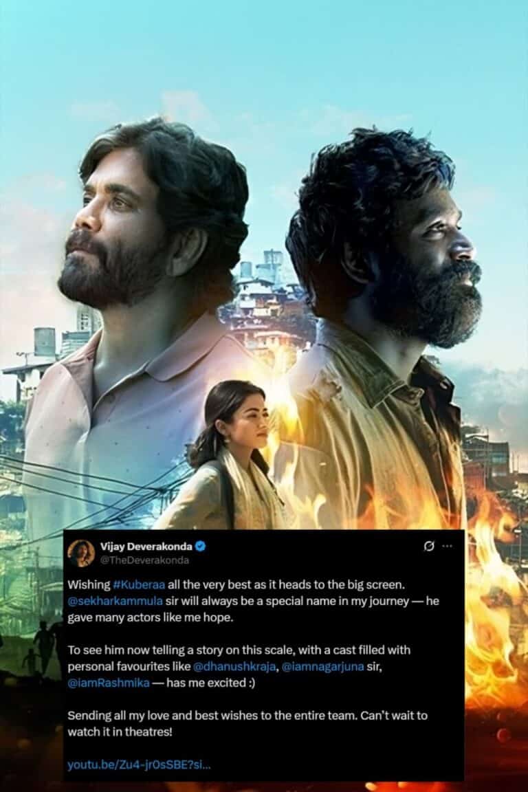 Vijay Deverakonda Extends Love to Kuberaa Team, Says Sekhar Kammula is “A Special Name” in His Career.