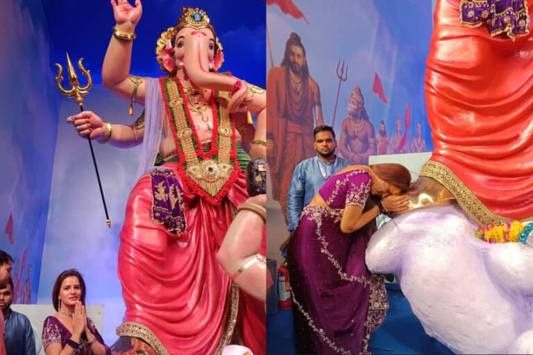 Kajal Vashisht Celebrates Ganpati at Ganesh Galli Cha Raja – Soaking in the Festive Vibes!