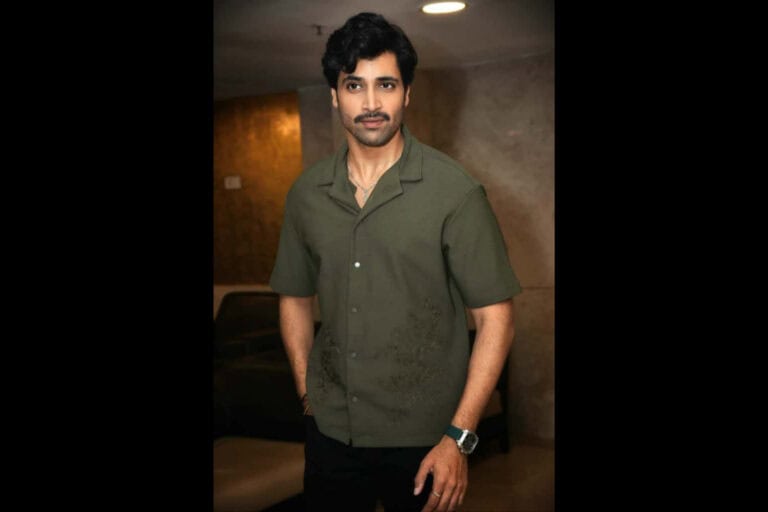 Adivi Sesh has unveiled a new moustache for his upcoming film, “Dacoit,” alongside co-star Mrunal Thakur.