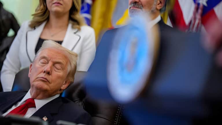 Trump Sparks Debate Over Oval Office Eyes Closed Moment