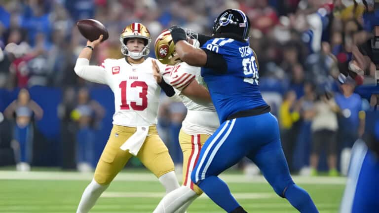 49ers Crush Colts 48-27: Purdy’s 5 TDs Lock Playoff Spot