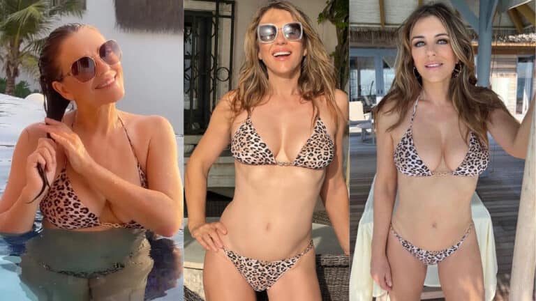 Elizabeth Hurley, 60, Rocks Teeny Cheetah-Print Bikini Elizabeth Hurley, 60, Rocks Teeny Cheetah-Print Bikini