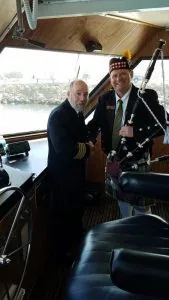 Hornblower boat captain bag pipe