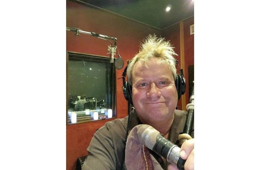 Recording TV bagpiper Los Angeles