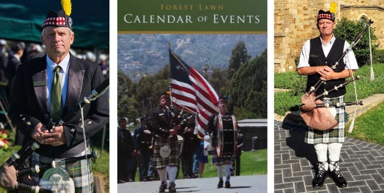 Bagpiper flagship Cemetery