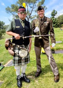 Army Bag piper and Bagpipe Player Harry Farrar