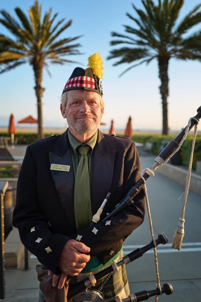 Bag Piper Weddings Santa Monica Scottish Pipes and Drums bagpipeplayers.com Harry Farrar