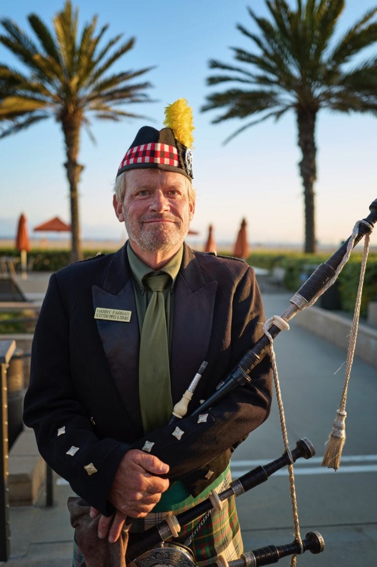 Bag Piper Weddings Santa Monica Scottish Pipes and Drums bagpipeplayers.com Harry Farrar