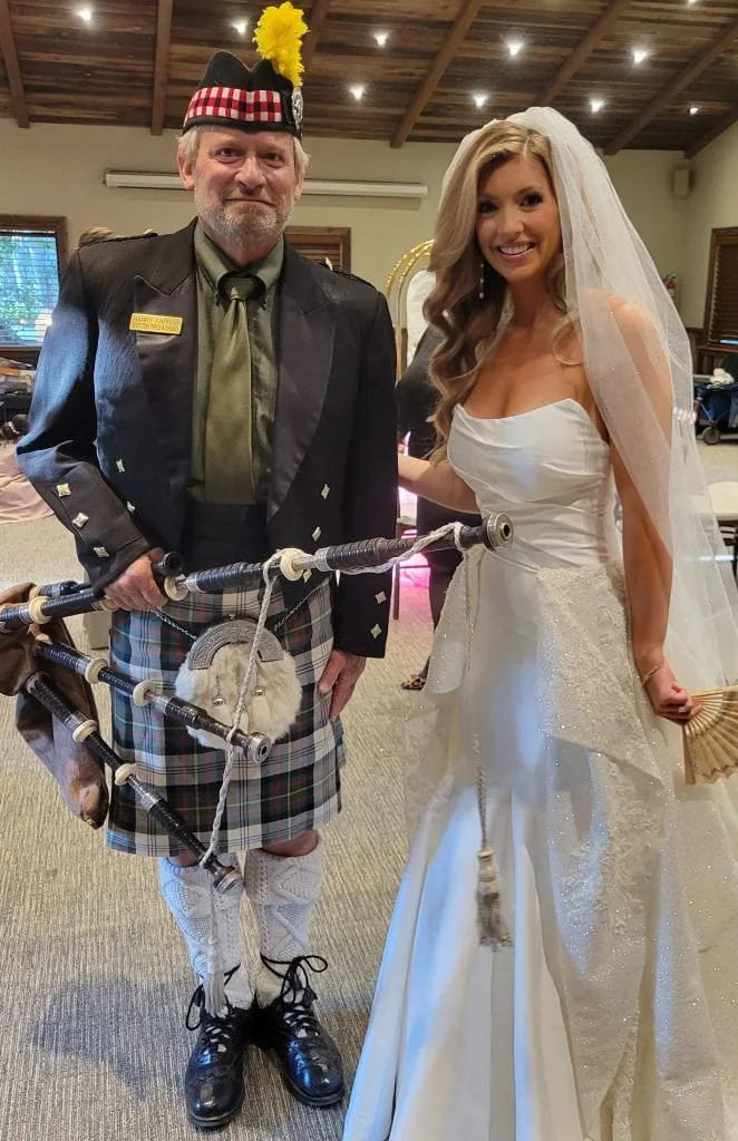 Beverly Hills Bagpipe Player Performs 