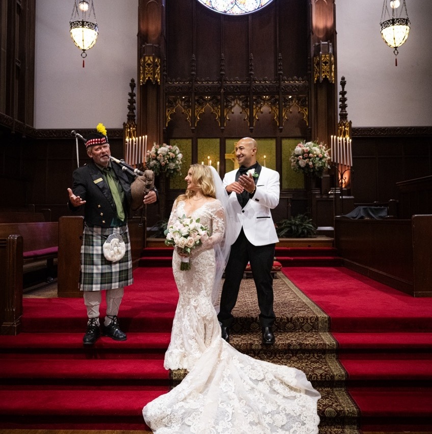 Wedding Beverly Hills Presbyterian Bagpipe