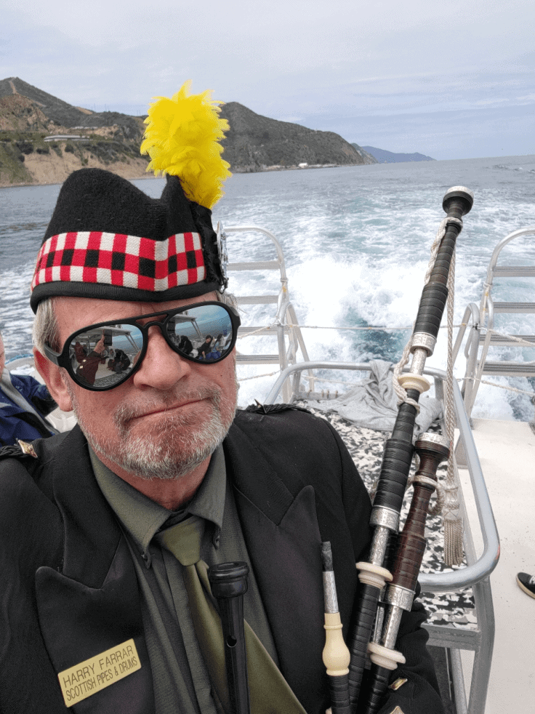 Bagpiper Catalina Scottish Pipes and Drums Southern California Bag[ipeplayers.com Bag Piper Near Me