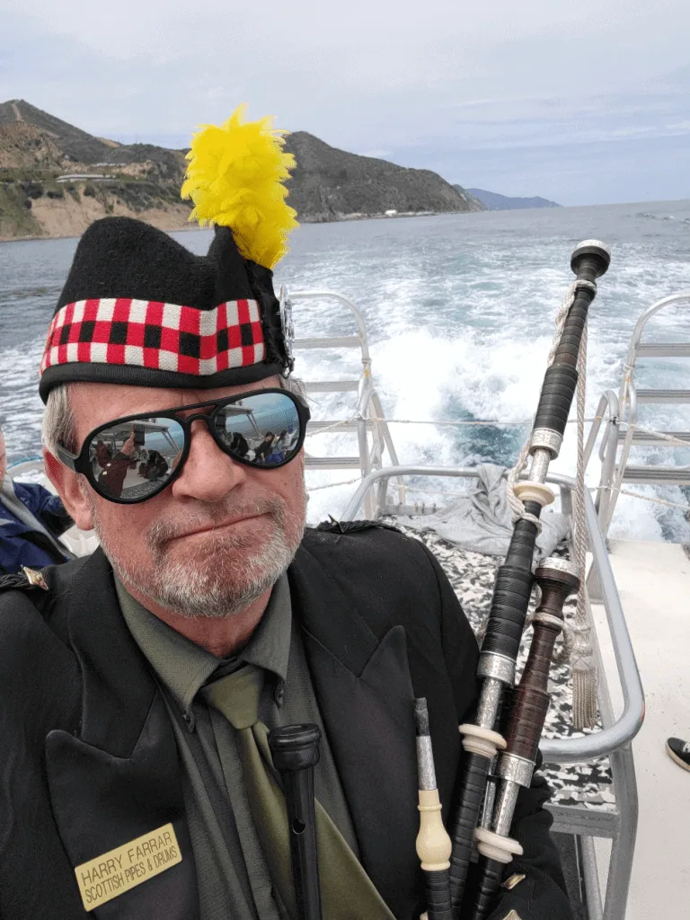 Bagpiper Catalina Scottish Pipes and Drums Southern California Bag[ipeplayers.com Bag Piper Near Me