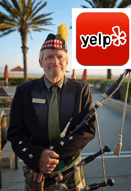 Yelp Madonna bagpiper for hire near me
