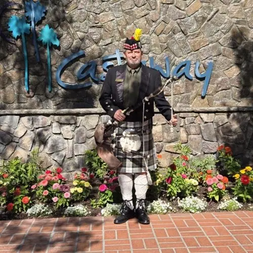 Castaway Steak near san fernando mission bagpiper