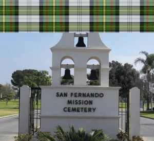San Fernando Mission Cemetery entrance with bells.