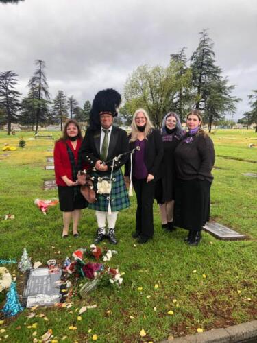 Cemetery picture bagpiper