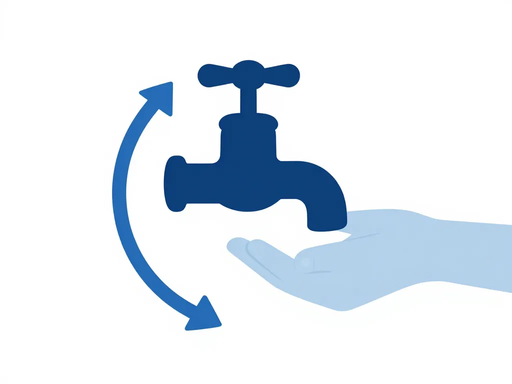 Visuel explicatif dans quel sens fermer un robinet classique