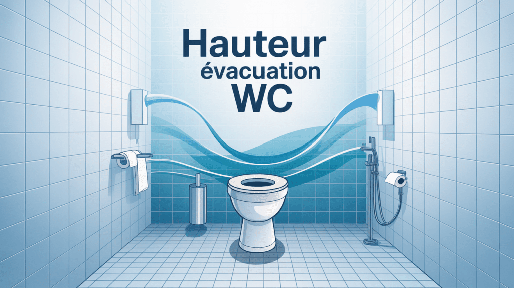 illustration hauteur evacuation wc salle de bain moderne