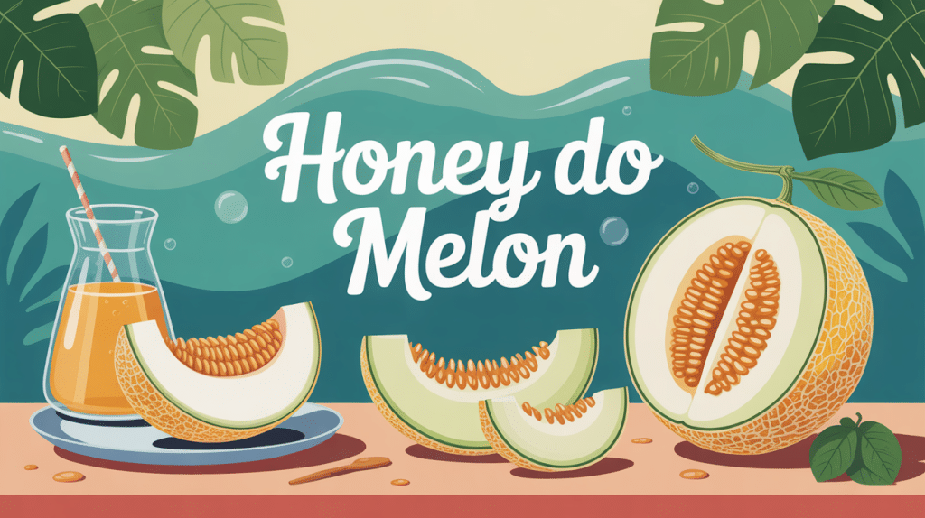 honey do melon entier et en tranches sur table estivale