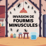 invasion fourmis minuscules maison cuisine illustration