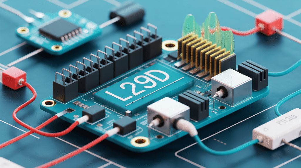 Schéma didactique du L293D avec moteurs et microcontrôleurs