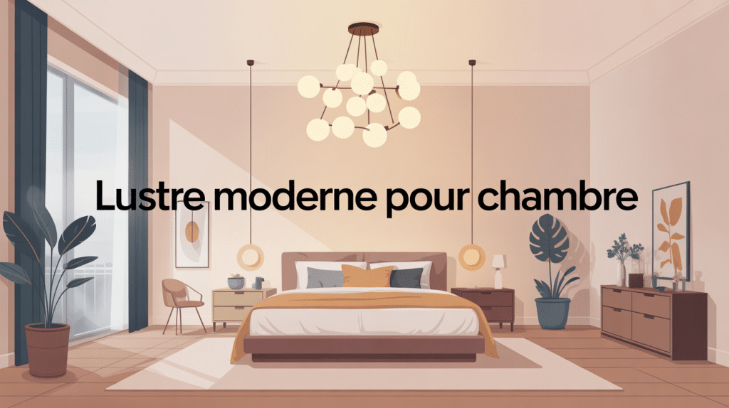 illustration lustre moderne pour chambre grande et élégante