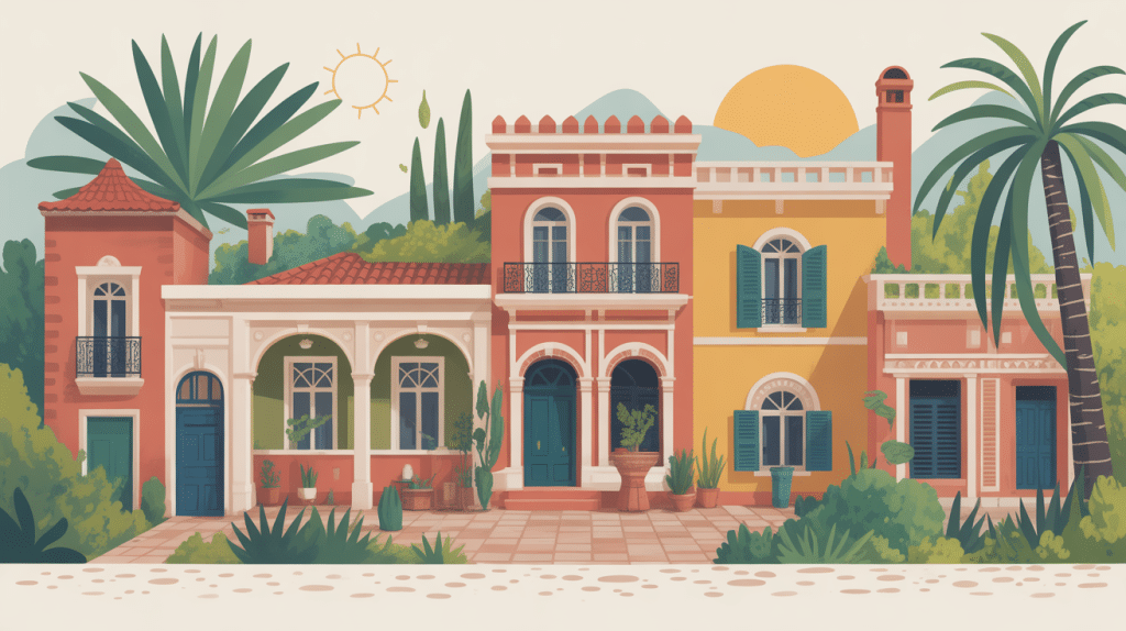 illustration maison algerienne styles tradition moderne