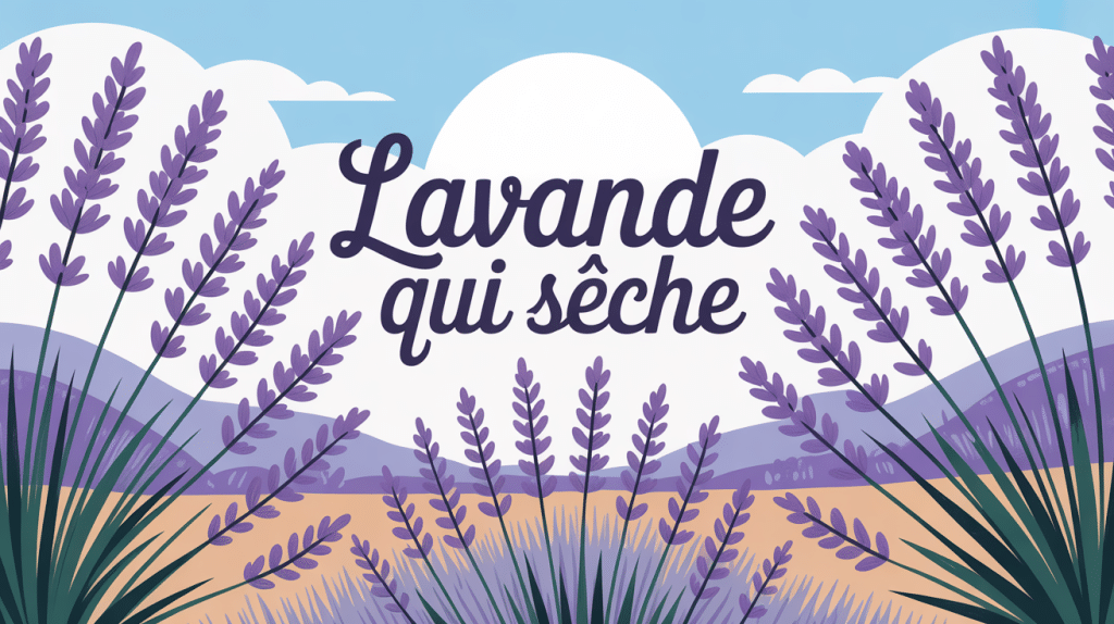 maladie lavande qui sèche dans un jardin provençal stylisé