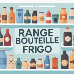 Range bouteille frigo organisé boissons modernes