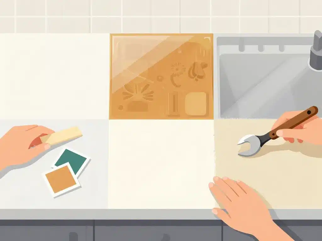 exemples visuels renover plan de travail stratifié