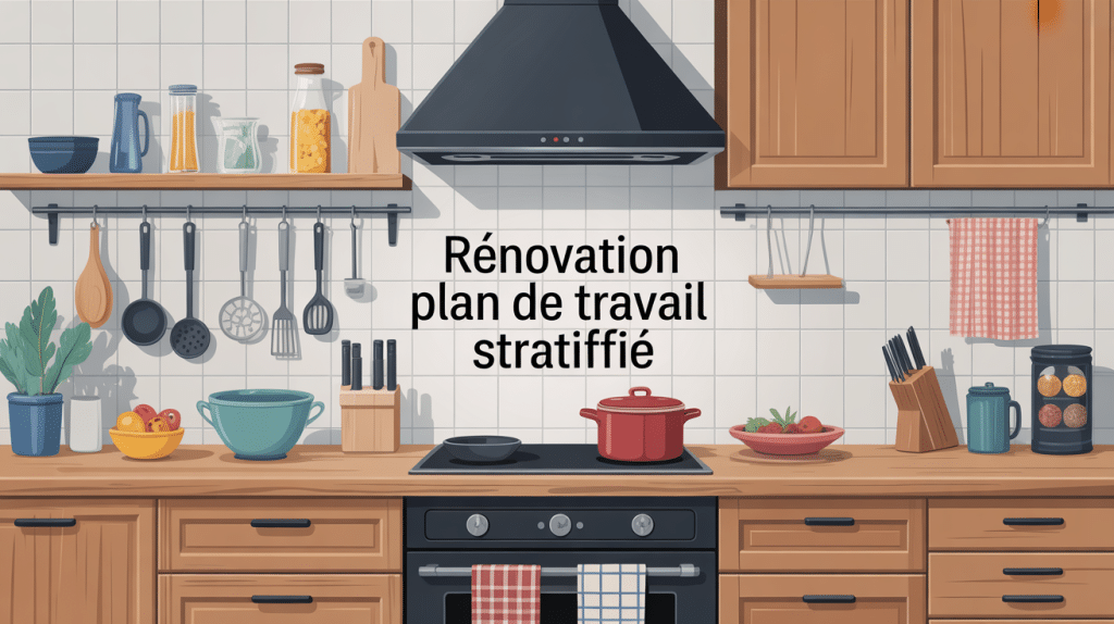 illustration moderne renover plan de travail stratifié cuisine