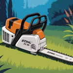 stihl fs 50 débroussailleuse sur jardin entretenu