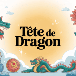 illustration tete de dragon symboles objets plantes