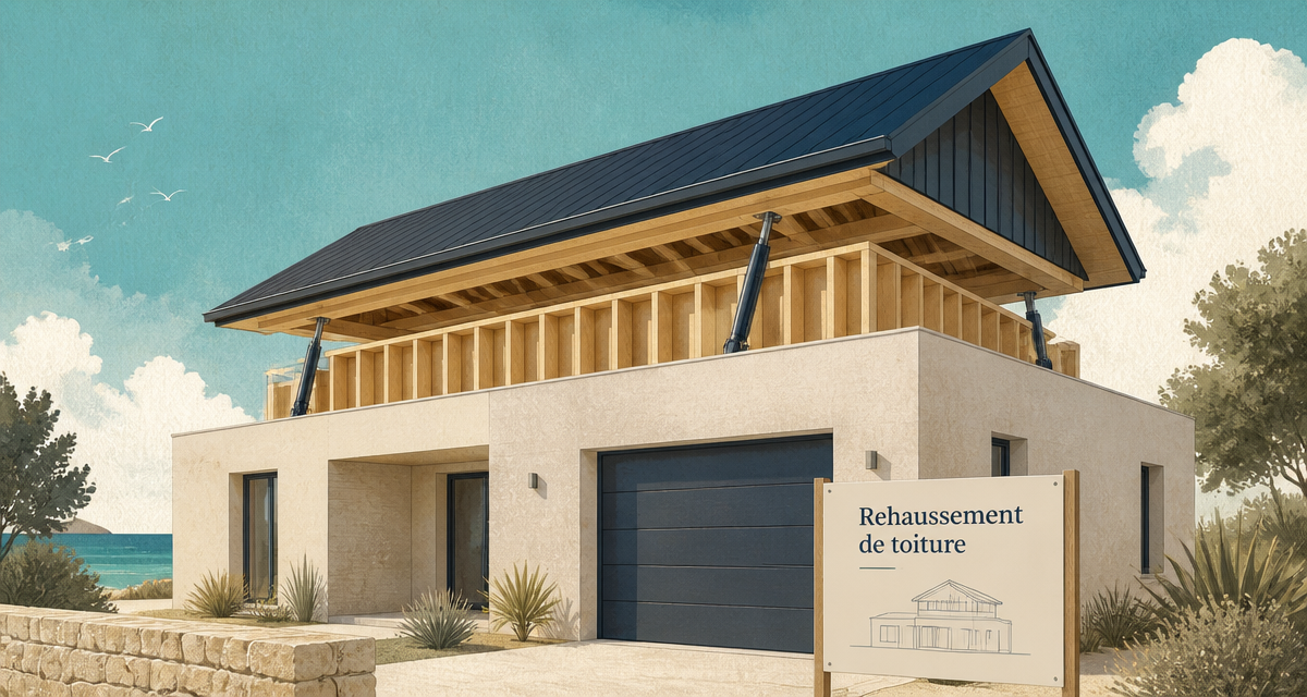 rehausser toiture maison ossature bois