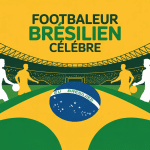 Illustration globale footballeur brésilien célèbre ambiance festive