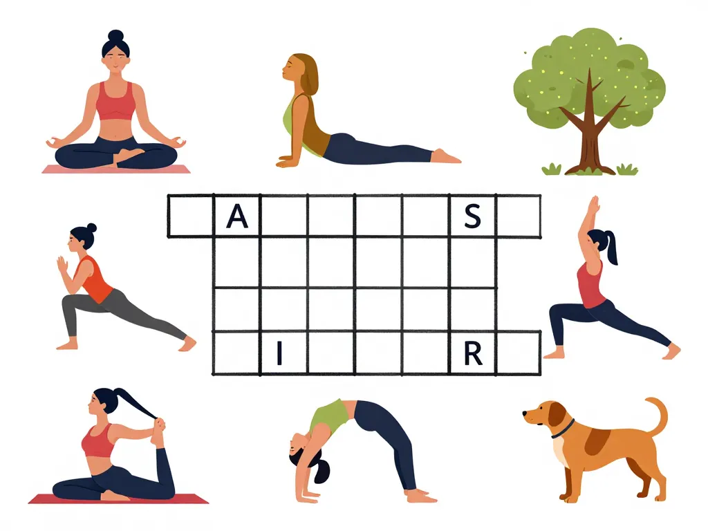 postures de yoga mots fleches lotus arbre cobra