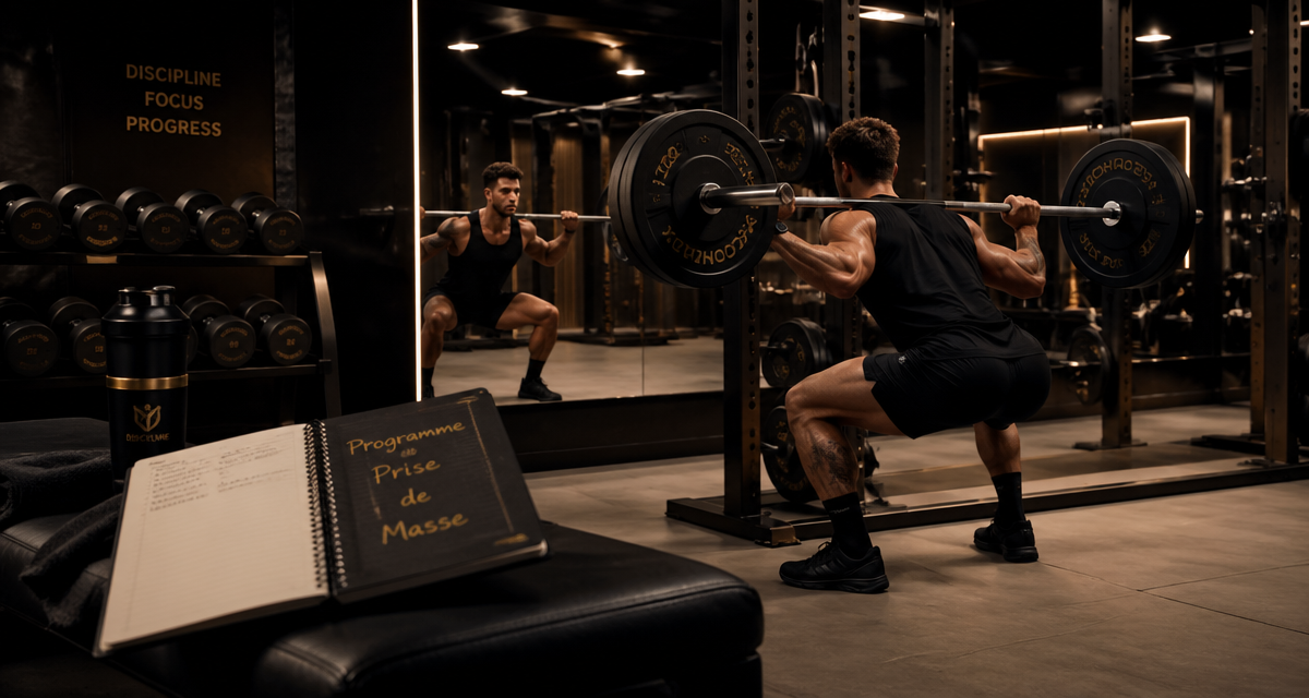 programme prise de masse debutant squat salle de sport