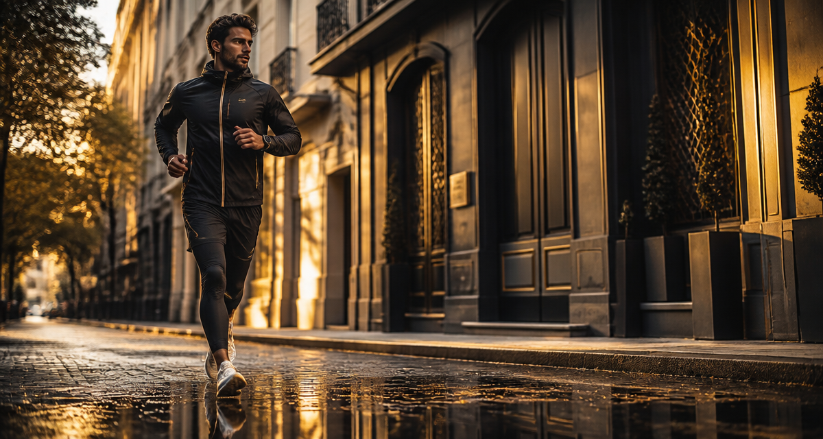 Bienfaits de la course a pied homme courant à l'aube