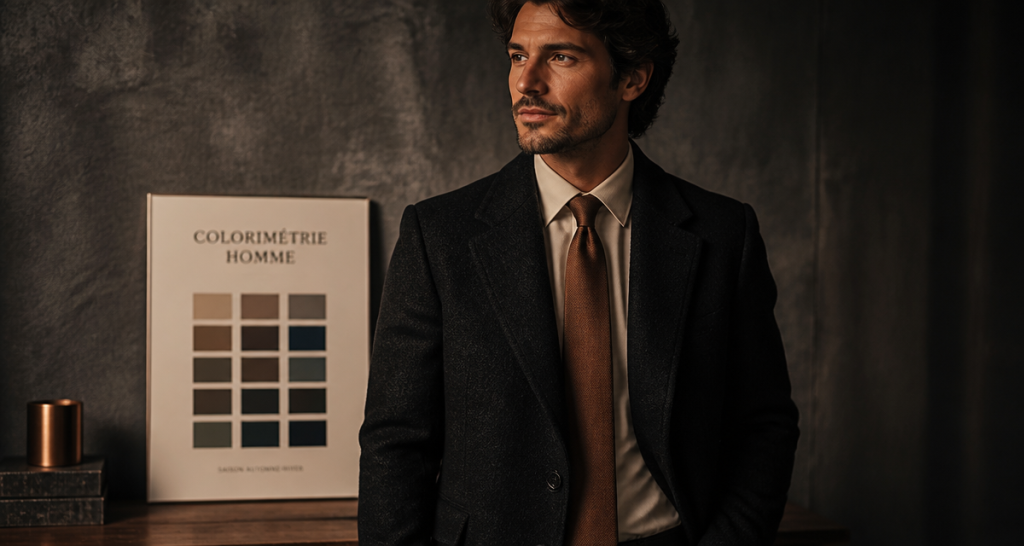 colorimétrie homme portrait élégant nuancier