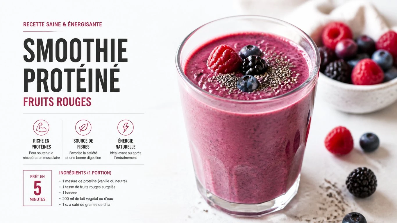 Smoothie protéiné aux fruits rouges pour la perte de poids