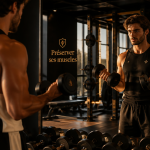 Fonte musculaire et perte de poids, homme en salle de sport