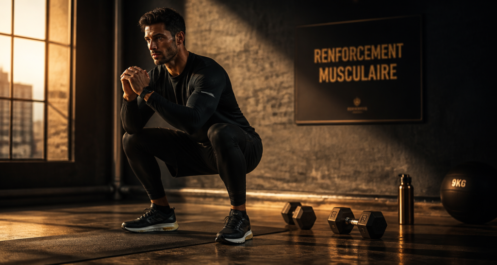 renforcement musculaire course a pied athlète squat