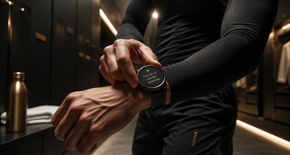 Comparatif montre running, athlète ajuste montre GPS